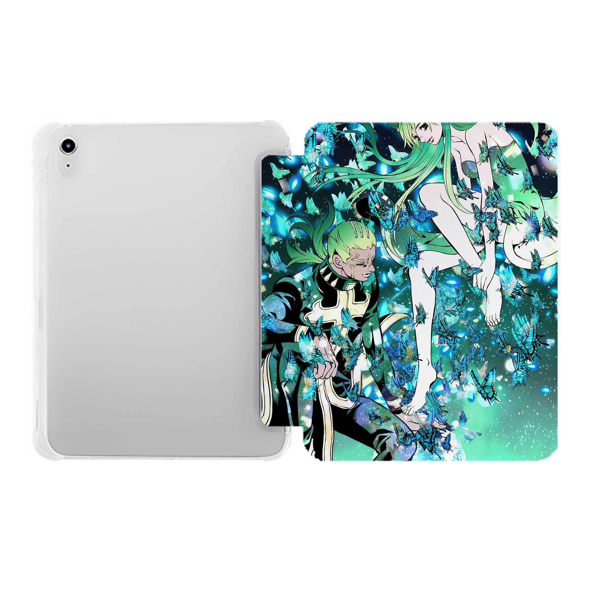 （画像用） ジョジョの奇妙な冒険 JoJo's Bizarre Adventure IPad ケース ペン収納付き 三つ折りスタンド PUレザー×シリコン 対応機種9.5/10.5/10.9インチ